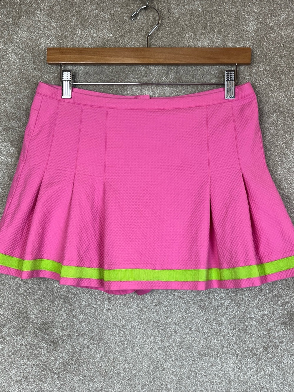 Lilly Pulitzer Skort Womens 6 Pink Green Pleated Cotton Blend Back Zip- 5321